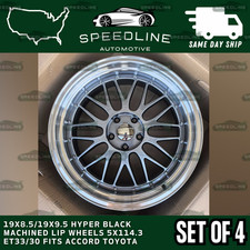 19X8.5/19X9.5 Hyper Black Machined Lip Wheels 5X114.3 ET33/30 Fits Accord Toyota picture