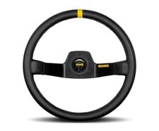 MOMO Mod.02 350mm Black Leather Racing Competition Steering Wheel picture