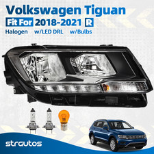 Halogen Headlight For 2018-2021 Volkswagen Tiguan W/LED DRL Right Passenger Side picture