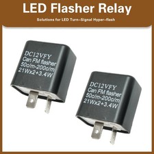 2X 2Pin Electronic LED Flasher Relay Fix For Turn Signal Light Fast Hyper Flash picture