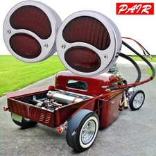 Pair Well‑Built Polished Stainless Steel Tail Lamp For Ford Model A 1928‑1931 picture