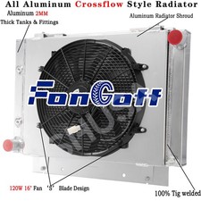 For 1960-1963 1962 Ford Galaxie 500 500XL 2 Row Aluminum Radiator Shroud Fan picture