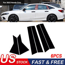 6Pcs For Honda Civic sedan 11th 2022 Car Black Window BC Pillar Posts Cover Trim picture