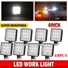 4/8Pcs 80W LED Work Light Truck OffRoad Tractor Flood Lights 12V Square 4 Inch picture