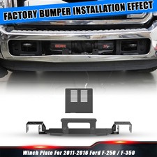 Winch Plate For 2011-2016 Ford F-250/F-350 Powder-Coated Steel Winch Plate picture