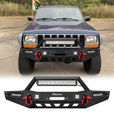 Aaiwa Steel Front and Rear Bumper Fits 1984-2001 Jeep Cherokee XJ W/Winch Plate picture