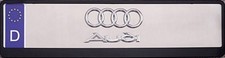 AUDI 3D  CHROME RINGS & SCRIPT EUROPEAN STYLE NOVELTY PLATE picture