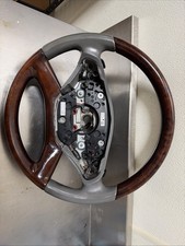 10-14 Mercedes W221 S550 CL550 Steering Wheel Wood Trim Gray w/Paddle Shift #55 picture