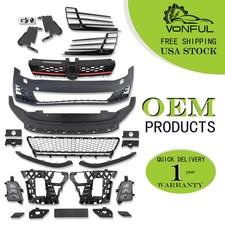 Front Bumper Cover Kit For 2015-2017 Volkswagen VW Golf MK7 GTI Style Unpainted picture