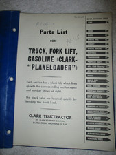 RARE ORIG CLARK PL45 WWII FORKLIFT PLANELOADER PARTS MANUAL w/CLARK PART NUMBERS picture