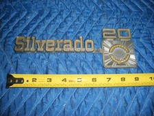 VINTAGE 70s 80s OEM CHEVY SILVERADO SQUAREBODY 20 ALUMINUM EMBLEM DECAL BADGE picture