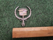 Cadillac Hood Ornament Crest Metal Vintage Antique Emblem OEM 1980s – 1990s? 6M8 picture