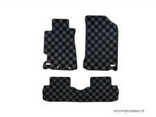 P2M Race Floor Mats Dark Grey Checkered Front & Rear for 2002-2006 Acura RSX DC5 picture