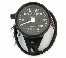 Mini Speedometer w/ Indicator Lights & Trip Meter - 2240:60 - Black - MPH picture