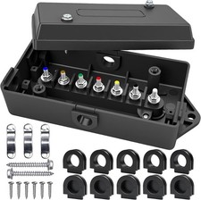 7 Way Trailer Wiring Junction Box Heavy Duty Weatherproof RV Camper Boat 7 Gang picture