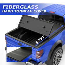 5.7FT 3-Fold Hard Truck Bed Tonneau Cover Fiberglass For 2016-2024 Nissan Titan picture