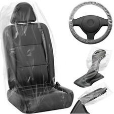 250 PCS Disposable Car Seat Covers Clear Plastic Vehicle Seat Protector Set picture