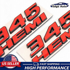 2Pcs Red Black Fender Badges For Charger Challenger 345 HEMI Letter Emblem picture