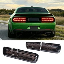 Fit For Dodge Challenger 2015-23 Tail Light Covers Guards (Tiger Stripe Smoked) picture