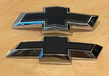 Front Rear Set Chrome Black Emblem Bowtie Blackout Fits Chevy Camaro 2014 - 2023 picture
