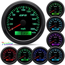 85mm Black GPS Speedometer 0-200MPH Odometer Gauge for Motorcycle Boat Car US picture