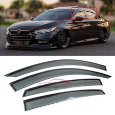 For 2018-2022 10th Honda Accord Black Trim Smoke Tinted Window Visor Rain Guard picture