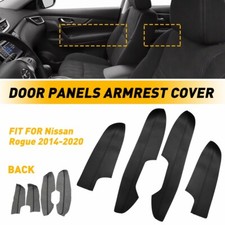 For 2014-2020 Nissan Rogue Interior Door Panels Black Armrest Leather Cover J picture