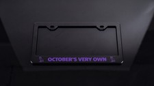Purple October's Very Own OVO License Plate Frame - Black PREMIUM Smooth Metal picture