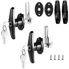 Truck Cap Latch T Handle Lock Matching Set Left & Right Locks, Black picture