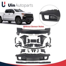Fit 2019-22 Chevrolet Silverado 1500 Front Bumper Kit W/ Fog Lamp Covers +Trim picture