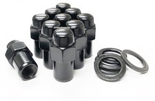 20X LUG NUTS 1/2 BLACK MAG WHEEL NUT .75 SHANK CRAGAR 1/2X20 1/2-20 FORD WASHERS picture