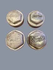 4 Antique 1920s Willys Overland Auto Wheel Hub Grease Caps Dust Covers Original picture