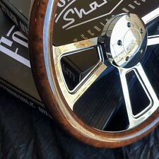 18 Inch Aluminum Semi Truck Steering Wheel with Burlwood Hydrodip Grip - 5 Hole picture