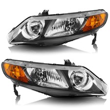 For 2006‑2011 Honda Civic 4Dr Sedan Halogen Headlights Assembly Pair picture