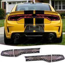 Smoked Tiger Stripe Rear Tail Light Cover Guard Fit For Dodge Charger 2015-2023 picture