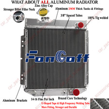2 Rows Aluminum Radiator for 64-66 Ford Mustang/ 60-65 Falcon Comet Small Block picture