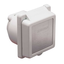 Marinco AFI 301EL-B Power Inlet 30A 125V Easy Lock White Stainless Trim picture