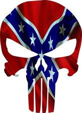 PUNISHER WAVING RBL FLAG SKULL VINYL DECAL GLOSS REFLECTIVE STICKER picture
