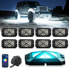 MICTUNING 48W C4 8 Pods RGBW LED Rock Lights, Underglow Neon Accent Lighting Kit picture