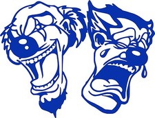Happy Sad Clown Jester Joker Car Truck Window Laptop Vinyl Decal Sticker picture