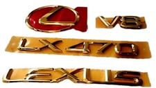 FITS New Lexus LX470 Emblem Rear KIT Trunk Word Gold 2003 2004 2005 2006 2007 picture