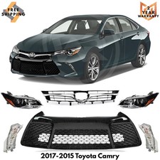 Front Grille Assembly Chrome & Head Light Assembly For 2015-2017 Toyota Camry picture