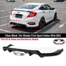 For Honda Civic Sedan 2016-2021 Si Style Glossy Rear Bumper Diffuser Exhaust Tip picture