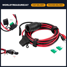Heavy-Duty 10Ft 12AWG Battery Boost Cable, 30A Fuse, 3/8