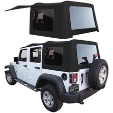 Jeep Wrangler 4 DR JK Soft Top, 2010-2017, Tinted Windows, Black Sailcloth picture