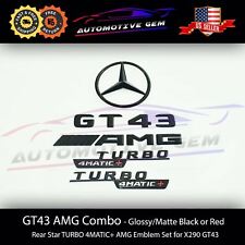 GT43 AMG TURBO 4MATIC+ Plus Star Emblem Black Badge Combo Set for Mercedes X290 picture
