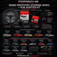 PORSCHE MOMO PROTOTIPO CLASSIC PERFORMANCE STEERING WHEEL + HUB ADAPTER picture