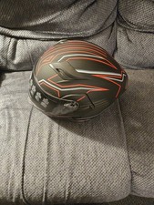 ILM Modular Motorcycle Helmet Matte Black with Red and Gray pinstripes picture
