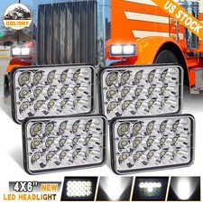 4PC 4x6'' 180W Led Headlights Hi-Lo Sealed Beam for Peterbilt Kenworth T800 W900 picture