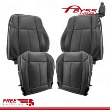 Fit 2006-2010 Hummer H3 Front Row Leather Replacement Bottom&Top Seat Cover Blk picture
